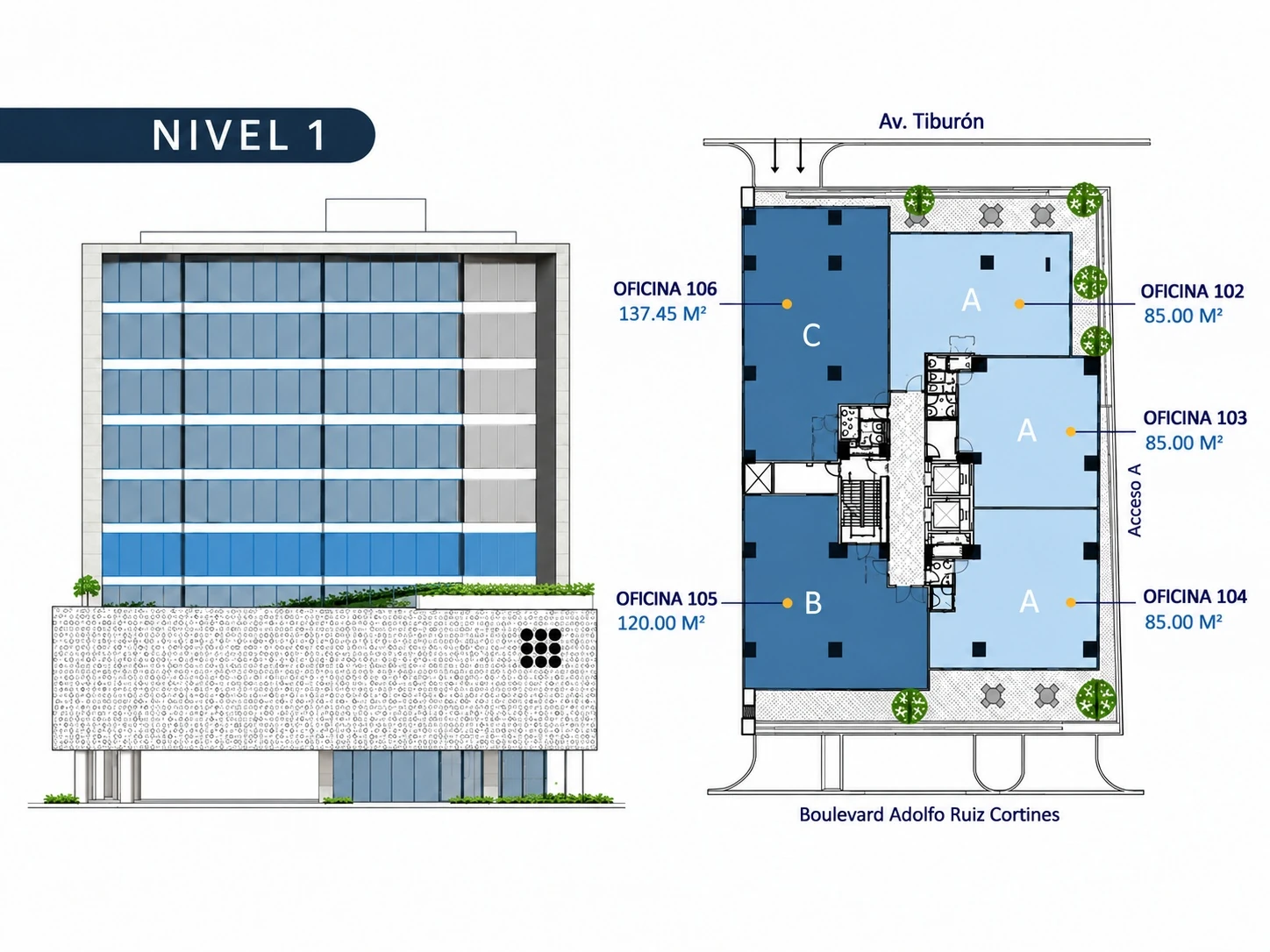 Plano del N1 · Retail Premium en Torre Auro