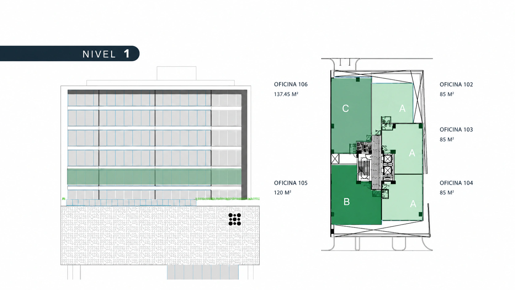 Plano del N1 · Retail Premium en Torre Auro