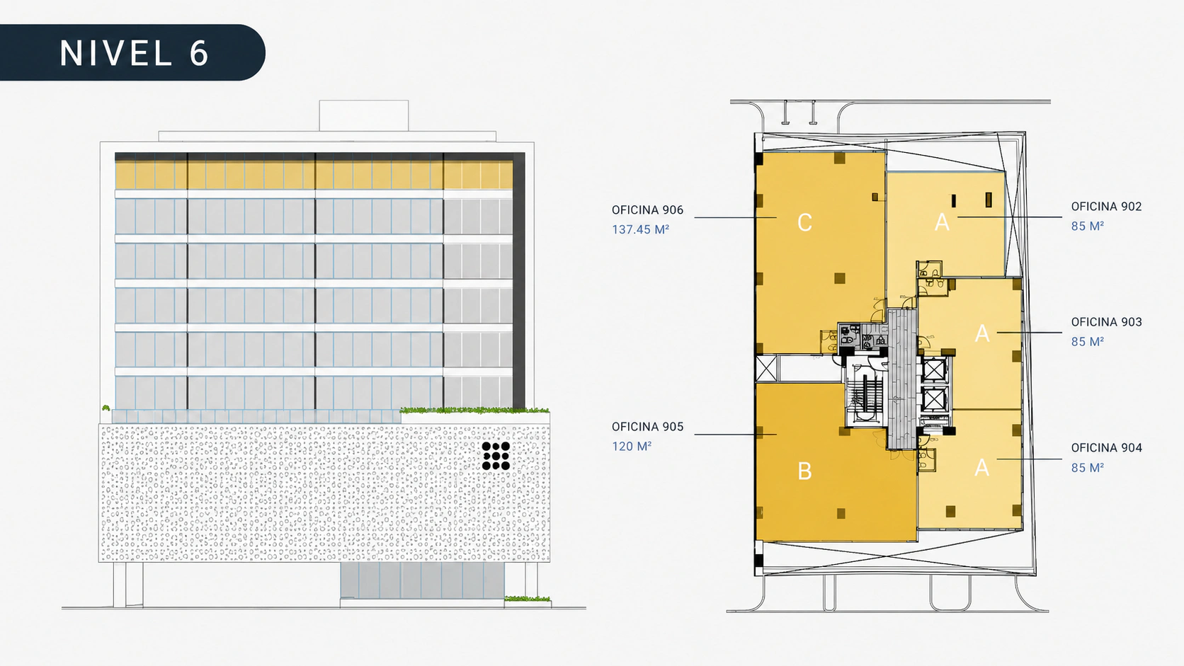 Plano del N6 · Corporativos en Torre Auro
